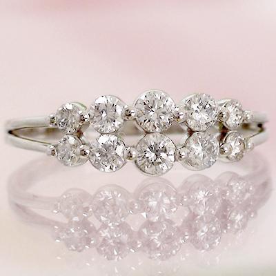 指輪 ダイヤモンド リング プラチナ900 pt900 0.5ct テンダイヤモンド レディース ジュエリー アクセサリーの画像