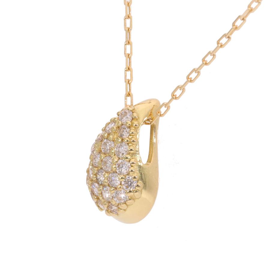 ディアドロップ 雫 パヴェ ダイヤモンド ネックレス ペンダント ダイヤ 0.2ct k18ゴールド 18金 レディースの画像