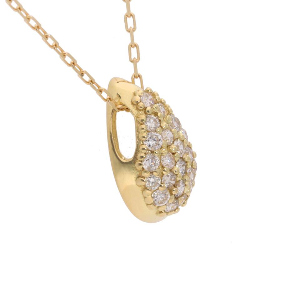 ディアドロップ 雫 パヴェ ダイヤモンド ネックレス ペンダント ダイヤ 0.2ct k18ゴールド 18金 レディースの画像