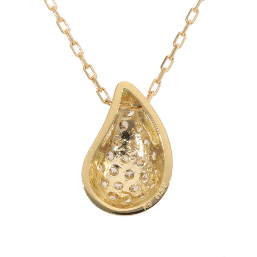 ディアドロップ 雫 パヴェ ダイヤモンド ネックレス ペンダント ダイヤ 0.2ct k18ゴールド 18金 レディースの画像