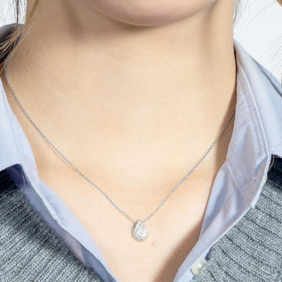 ディアドロップ 雫 パヴェ ダイヤモンド ネックレス ペンダント ダイヤ 0.2ct k18ゴールド 18金 レディースの画像