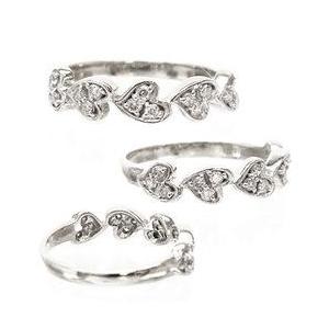 指輪 オープンハート ダイヤモンド リング ダイヤ 0.15ct プラチナ900 pt900 レディース ジュエリー アクセサリーの画像