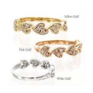 指輪 18金 オープンハート ダイヤモンド リング ダイヤ 0.15ct アクセサリー レディース ジュエリー アクセサリーの画像