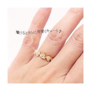 指輪 18金 オープンハート ダイヤモンド リング ダイヤ 0.15ct アクセサリー レディース ジュエリー アクセサリーの画像