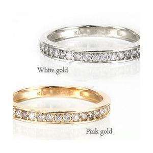 指輪 ハーフ エタニティリング ダイヤモンド 0.2ct ダイヤ リング k18ゴールド 18金 レディース アクセサリーの画像