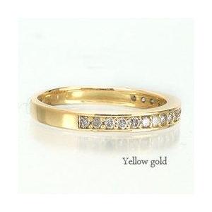 指輪 ハーフ エタニティリング ダイヤモンド 0.2ct ダイヤ リング k18ゴールド 18金 レディース アクセサリーの画像