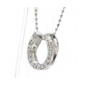 馬蹄 ホースシュー ダイヤモンドネックレス ネックレス ペンダント ダイヤモンド 0.1ct プラチナ900 pt900 レディースの画像