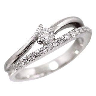 指輪 ピンキーリング ダイヤモンド リング プラチナ900 pt900 0.16ct レディース ジュエリー アクセサリーの画像