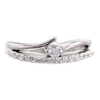 指輪 ピンキーリング ダイヤモンド リング プラチナ900 pt900 0.16ct レディース ジュエリー アクセサリーの画像