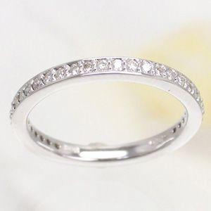 指輪 フルエタニティリング ダイヤモンド 0.38ct リング サイズ17号 ｋ18ホワイトゴールド 18金 レディース アクセサリーの画像