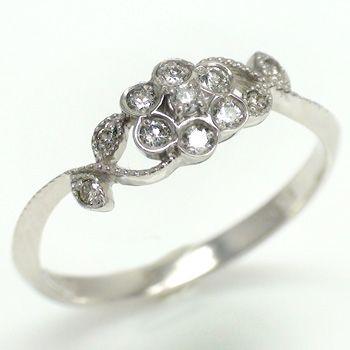 指輪 ダイヤモンド リング ダイヤ5石 0.15ct リング pt900 アンティーク調 レディース ジュエリー アクセサリーの画像