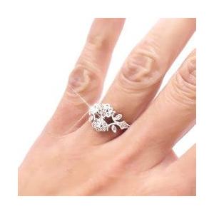 指輪 ダイヤモンドリング ダイヤモンド0.2ct フラワー リング 花 ミル打ち アンティーク風 k18ゴールド 18金 レディースの画像