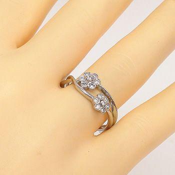 指輪 ダイヤモンド リング ダイヤ 0.2ct リング k18ゴールド アンティーク調 18金 レディース ジュエリー アクセサリーの画像