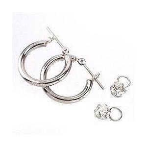 チャーム パイプ2ｍｍ ×15ｍｍ ダイヤモンド ダイヤ 0.5ct 一粒 フープピアス ソリティア プラチナ900 pt900 レディースの画像