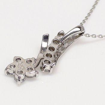フラワー ダイヤモンド 0.3ct テンダイヤモンド ネックレス ペンダント プラチナ900 pt900 レディース アクセサリーの画像