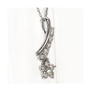 フラワー ダイヤモンド 0.3ct テンダイヤモンド ネックレス ペンダント プラチナ900 pt900 レディース アクセサリーの画像