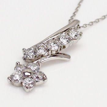 ダイヤモンド ネックレス ペンダント 0.3ct テンダイヤモンド フラワー k18ゴールド 18金 レディース アクセサリーの画像