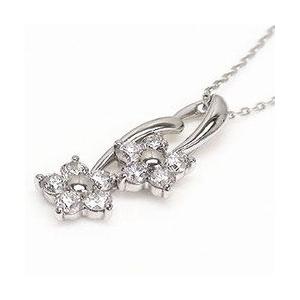 ダイヤモンド ネックレス ペンダント 0.3ct テンダイヤモンド フラワー k18ゴールド 18金 レディース アクセサリーの画像
