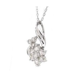 ダイヤモンド ネックレス ダイヤ 0.3ct 10石 テンダイヤモンド フラワー ペンダント k18ゴールド 18金 レディースの画像