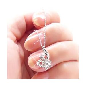 ダイヤモンド ネックレス ダイヤ 0.3ct 10石 テンダイヤモンド フラワー ペンダント k18ゴールド 18金 レディースの画像