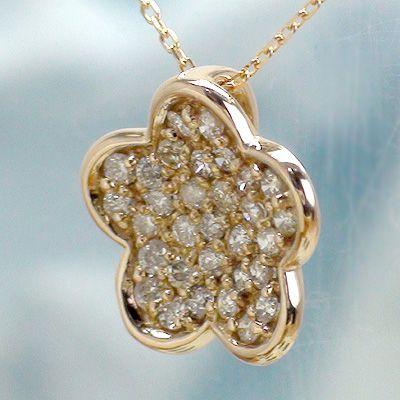 フラワーモチーフ ダイヤモンド ネックレス ペンダント ダイヤ 0.25ct ｋ18ゴールド レディース ジュエリー アクセサリーの画像
