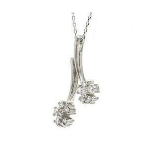 ダイヤモンド ネックレス フラワー ダイヤ 0.17ct ペンダント プラチナ900 pt900 レディース ジュエリー アクセサリーの画像