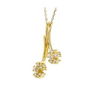 ダイヤモンド フラワー ダイヤ ネックレス ペンダント 0.17ct k18ゴールド 18金 レディース ジュエリー アクセサリーの画像