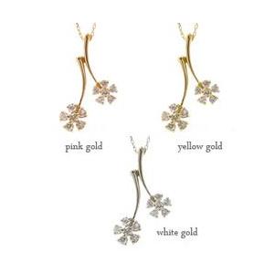 ダイヤモンド フラワー ダイヤ ネックレス ペンダント 0.17ct k18ゴールド 18金 レディース ジュエリー アクセサリーの画像