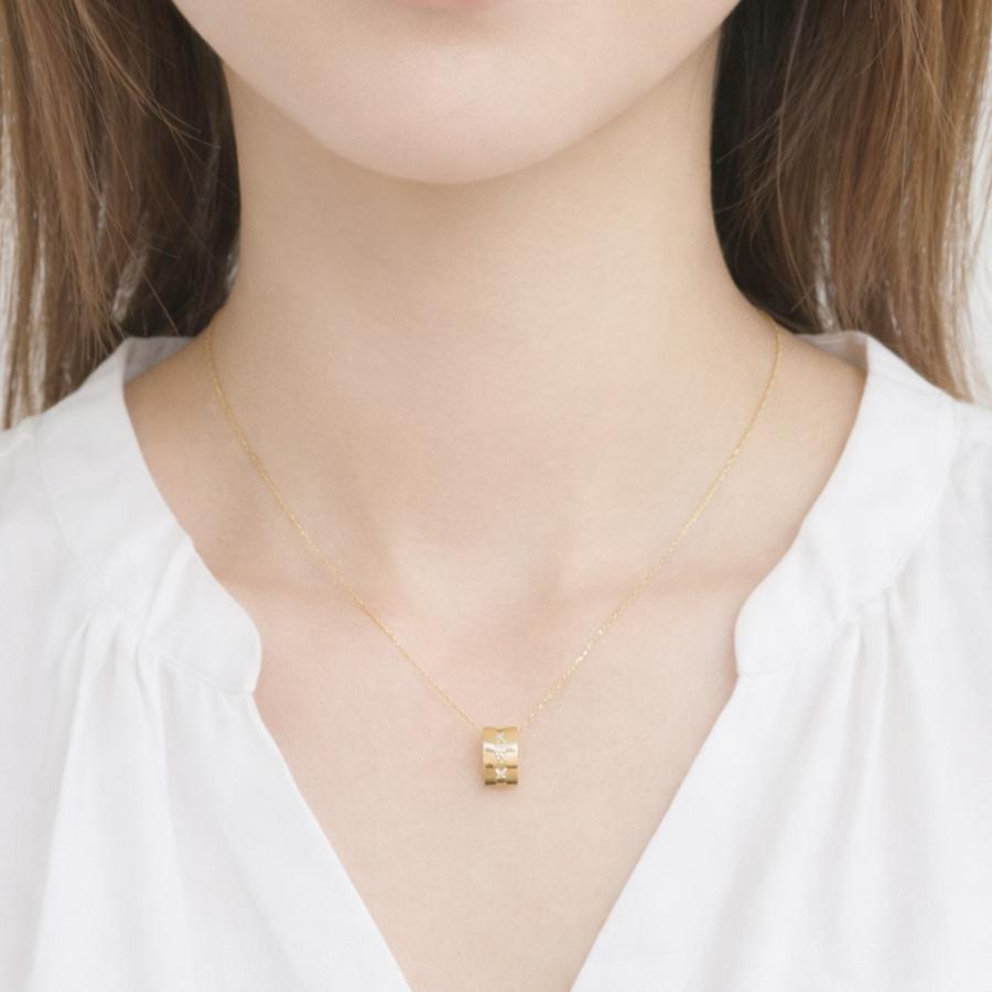 ダイヤモンド 0.03ct ネックレス ペンダント 18k k18ゴールド k18wg k18yg k18pg リバーシブル レディース アクセサリーの画像