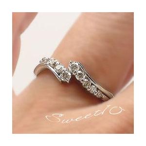 指輪 ダイヤモンド リング k18ゴールド ダイヤ 0.3ct テンダイヤモンド 18金 レディース ジュエリー アクセサリーの画像