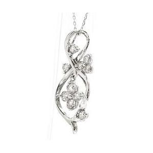テンダイヤモンド フラワー ダイヤモンド ネックレス ペンダント プラチナ900 pt900 ダイヤ 0.5ct レディース アクセサリーの画像