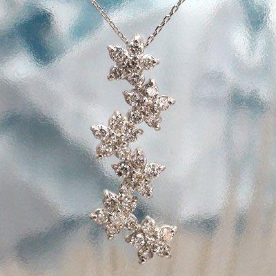 楽天市場 ダイヤネックレス フラワー ダイヤモンド 0 8ct プラチナ900 Pt900 レディース ジュエリー アクセサリー 半額品 Www Doctor Plan Com