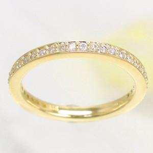 K18 フルエタニティリング ダイヤモンド ダイヤ 0.3カラット 指輪 k18イエローゴールド 婚約指輪 品質保証書 女性 レディース ジュエリーの画像