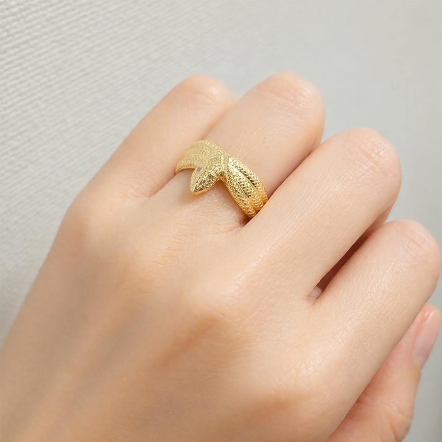 指輪 ダイヤモンド リング へび 蛇 ダイヤモンド スネーク アミュレット k18ゴールド レディース アクセサリーの画像