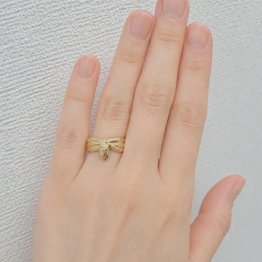 指輪 ダイヤモンド リング へび 蛇 ダイヤモンド スネーク アミュレット k18ゴールド レディース アクセサリーの画像
