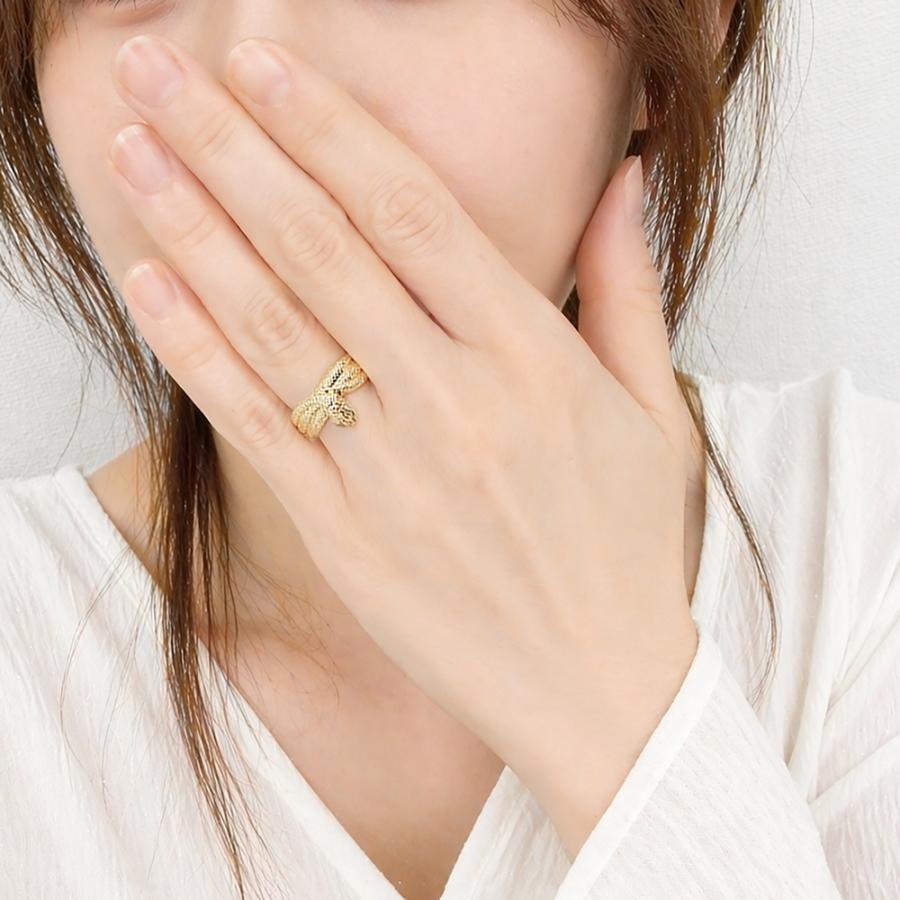 指輪 ダイヤモンド リング へび 蛇 ダイヤモンド スネーク アミュレット k18ゴールド レディース アクセサリーの画像