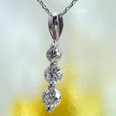 トリロジー ダイヤモンドネックレス ペンダント k18ゴールド ダイヤモンド 0.1ct レディース ジュエリー アクセサリーの画像