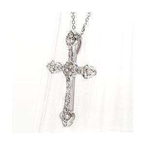 プラチナ900 pt900 クロス 十字架 ダイヤモンド ネックレス ペンダント ダイヤ 0.5ct レディース ジュエリー アクセサリーの画像