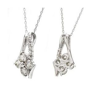 花 フラワー ダイヤモンド ネックレス ペンダント 0.5ct プラチナ900 pt900 レディース ジュエリー アクセサリーの画像