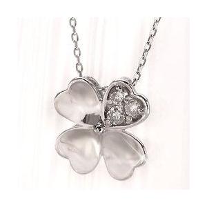 四葉のクローバー ダイヤネックレス ペンダント ダイヤモンド プラチナ900 pt900 ラッキーチャーム レディース