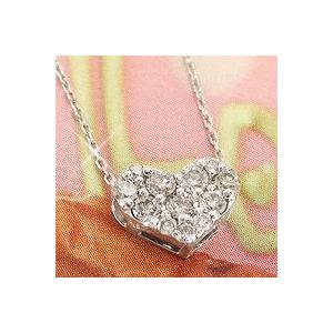 ハート ダイヤモンド ネックレス ペンダント ダイヤ 0.27ct プラチナ