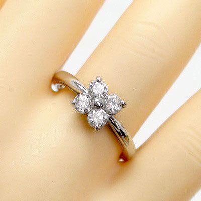 指輪 ダイヤリング ダイヤモンド 0.5ct pt900 フラワー レディース ジュエリー アクセサリーの画像