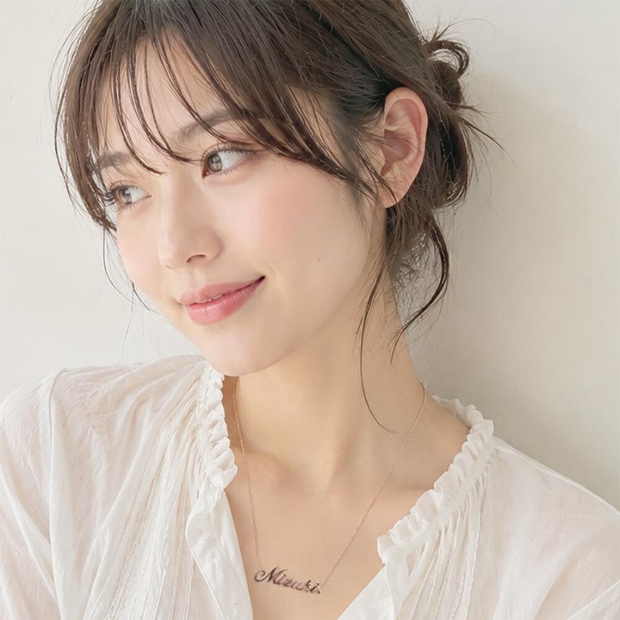 ネームネックレス Lサイズ 誕生石付 k10ゴールド 10金 ペンダント イニシャル 名前 オリジナル レディースの画像