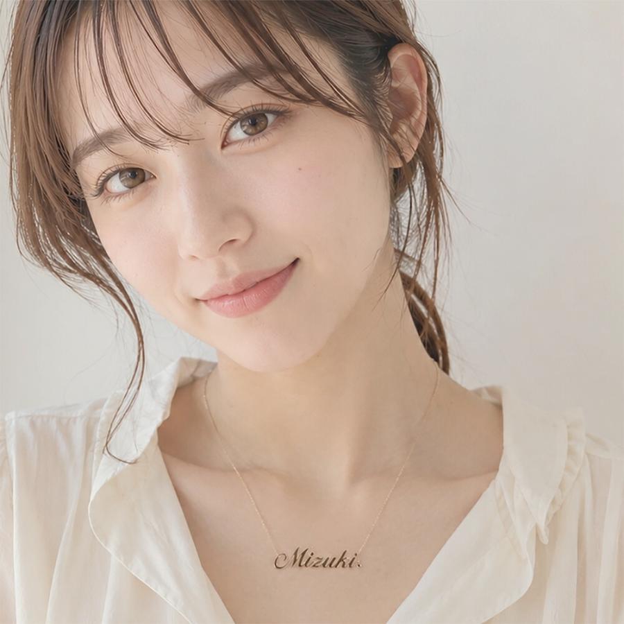 ネームネックレス Lサイズ 誕生石付 k10ゴールド 10金 ペンダント イニシャル 名前 オリジナル レディースの画像
