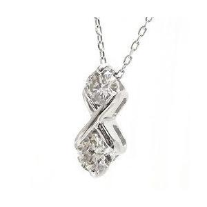 ２ストーン ダイヤネックレス ダイヤモンド 0.3ct プラチナ900 pt900 レディース ジュエリー アクセサリーの画像