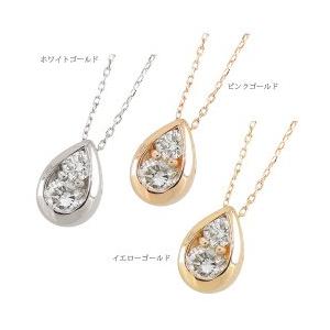 しずく ドロップ ダイヤモンド ネックレス ペンダント 0.3ct k18ゴールド 18金 ツユ型 レディース アクセサリーの画像