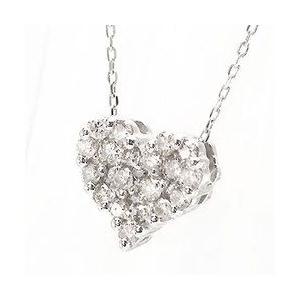 ダイヤモンドネックレス ハート ダイヤ ネックレス ダイヤ 0.3ct プラチナ900 pt900 レディース ジュエリー アクセサリーの画像