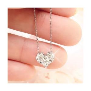 ダイヤモンドネックレス ハート ダイヤ ネックレス ダイヤ 0.3ct プラチナ900 pt900 レディース ジュエリー アクセサリーの画像