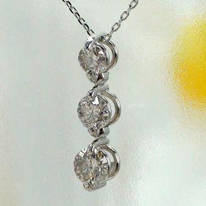 プラチナ900 pt900 ダイヤ 0.3ct トリロジーネックレス スリーストーン ダイヤネックレス レディース ジュエリー アクセサリーの画像