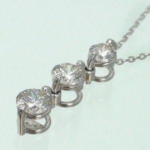 ダイヤ 0.3ct トリロジーネックレス スリーストーン ダイヤネックレス k18ゴールド 18金 レディース アクセサリーの画像